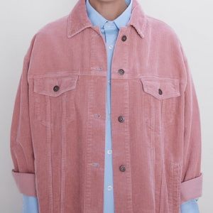 New Pink corduroy Zara jacket